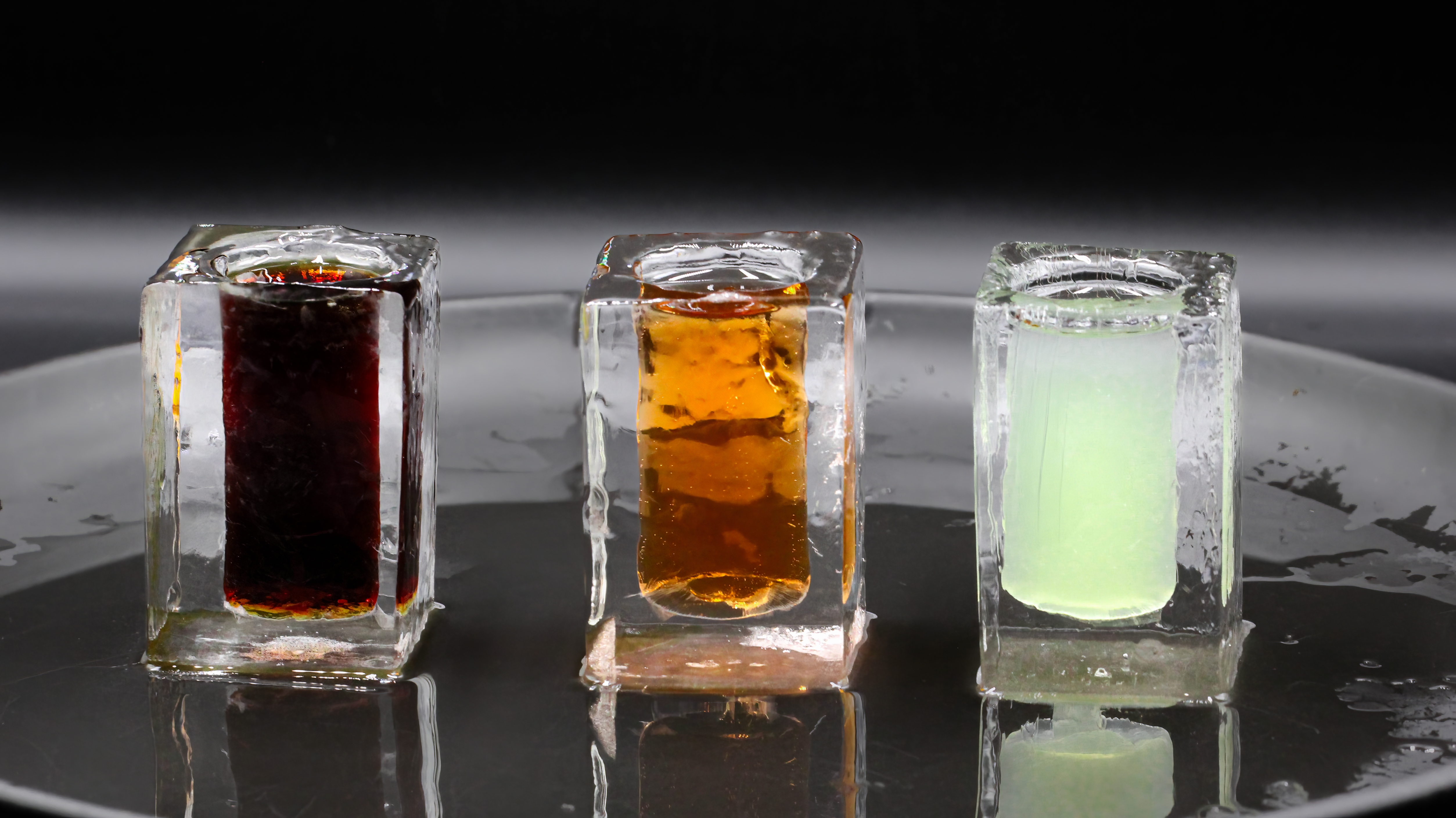 Gem-cut faceted ice showing light refraction and sparkle
