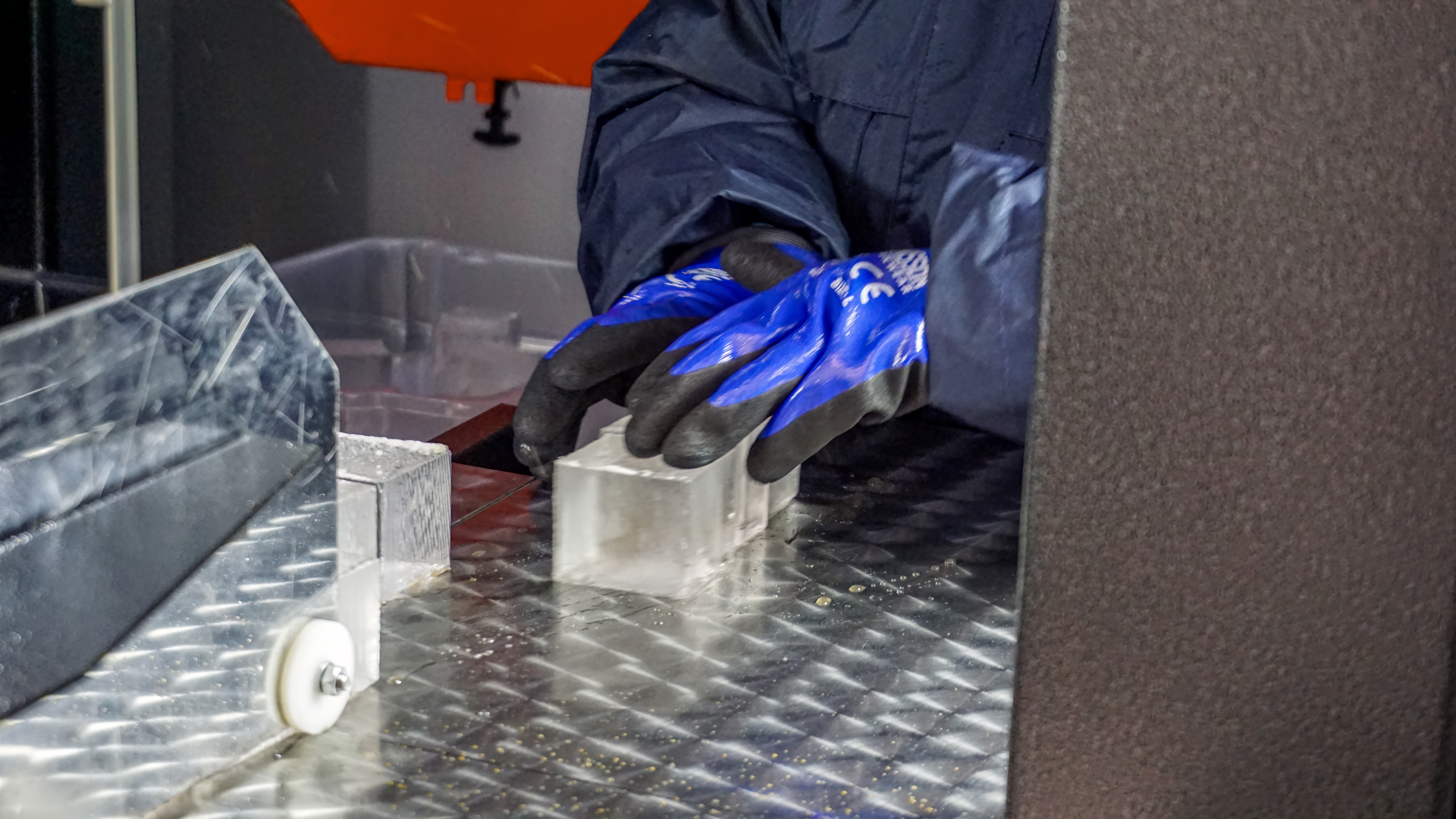 CNC-carved custom logo ice block for brand activation event